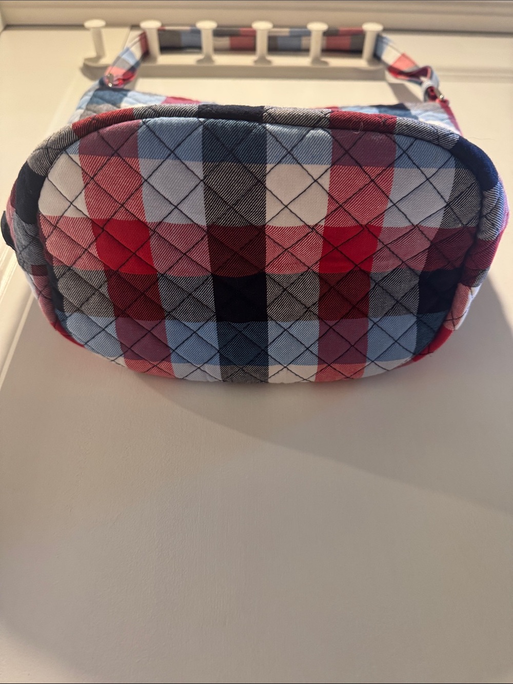 Vera Bradley Quilted Plaid Shoulder Bag - Red, Blue & White - Picture 4 of 6